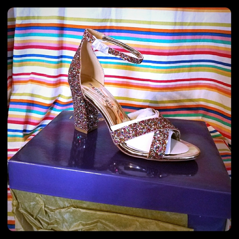 Steve Madden multi color glitter heels